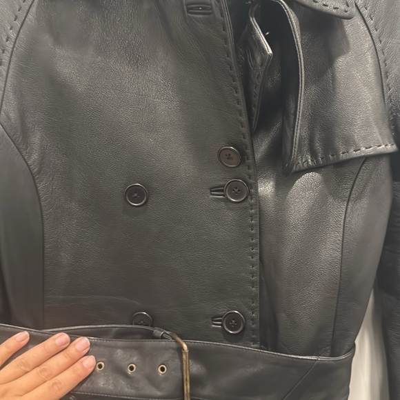 BCBG sample leather trench coat - Picture 2 of 7